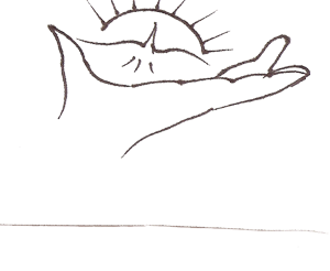 hand with sunlight